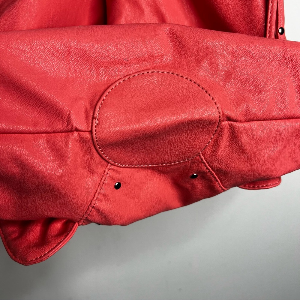 Betseyville Coral Ruffle Faux Leather Satchel Bag - Picture 14 of 16